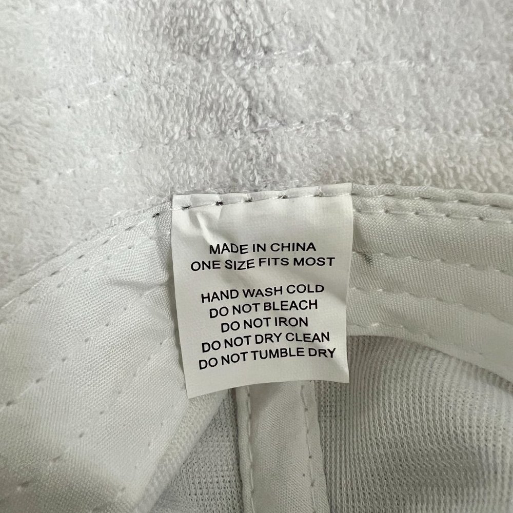 "CHAMPAGNE" White Terry Bucket Hat Unisex - Picture 4 of 4